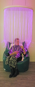 Fiberglow, du&scaron;as efekta plaukts, pusaplis, 120 x 60 cm, balts